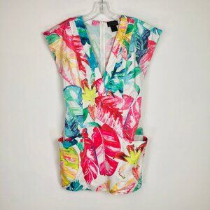 Torn by Ronny Kobo Floral Multicolor Cruise Collection Dress Pockets Cotton M